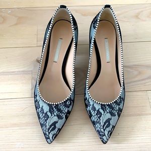 Brand new Nicholas Kirkwood lace pearl low heels